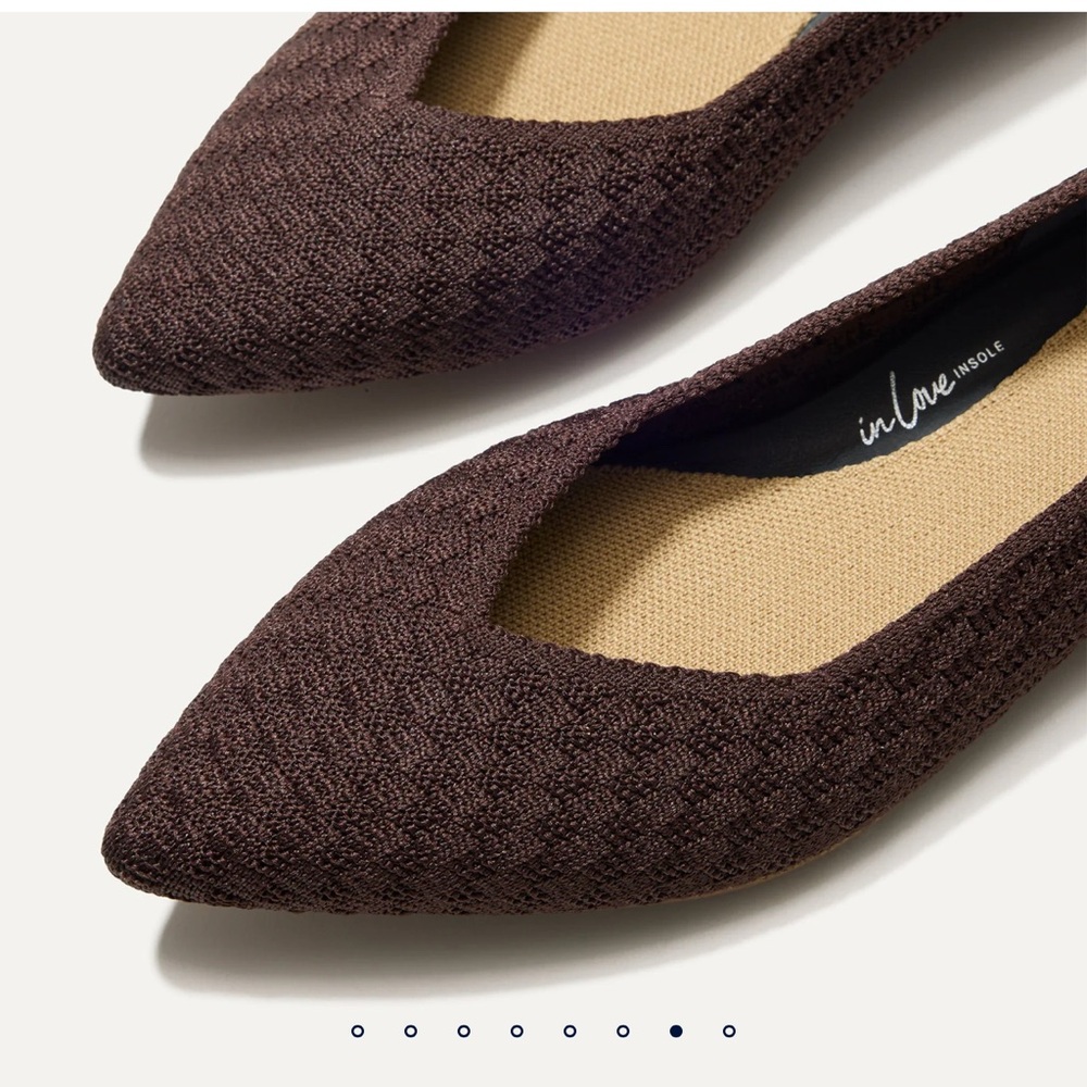 Rothys Brown Knit Women Point Flat II